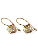 Peridot galben Original vintage din aur roz de 14k Cercei Vintage Craft  vec142r